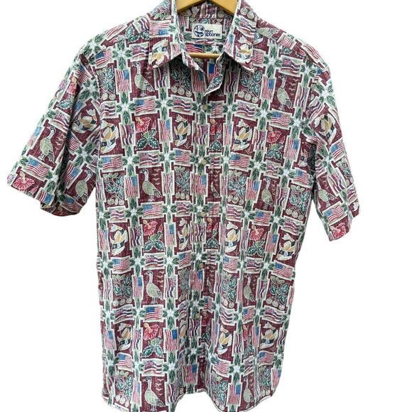 Reyn Spooner Dietrich Varez 2017 Hawaii Eagle Fish Flag USA Popover Size Large - Picture 1 of 6